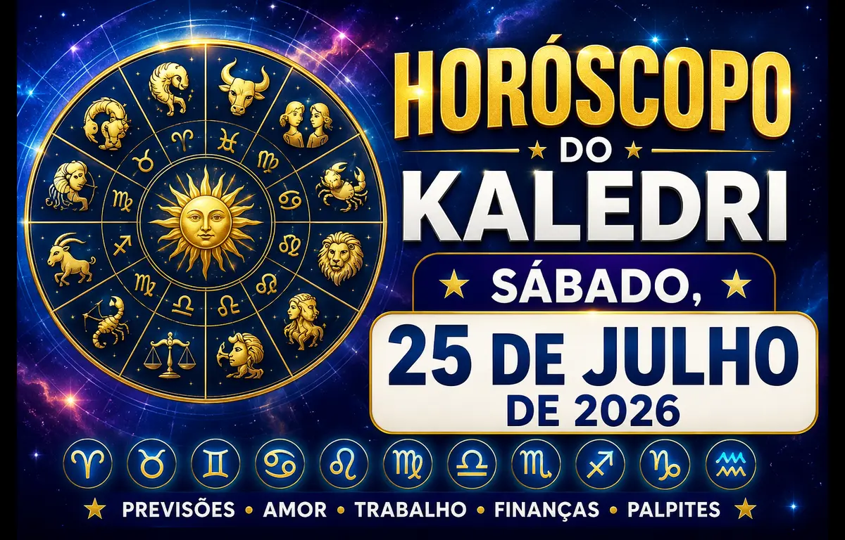 Horóscopo do Kaledri para sábado, 25 de julho de 2026 com previsões completas dos 12 signos do zodíaco.