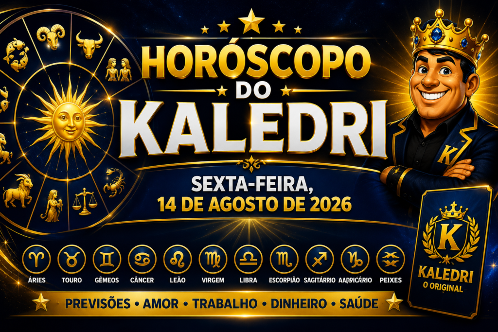 ALT: Horóscopo do Kaledri 14/08/2026 com previsões dos 12 signos