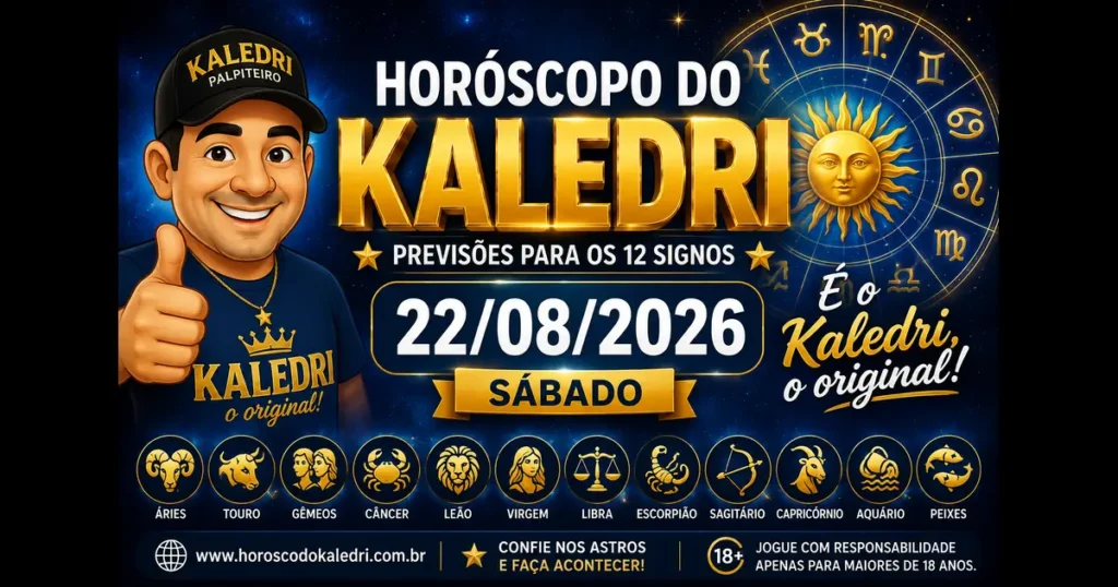 Horóscopo do Kaledri 22/08/2026,