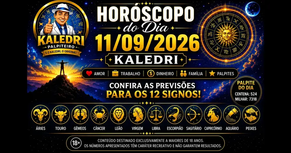 Horóscopo do Kaledri 11/09/2026