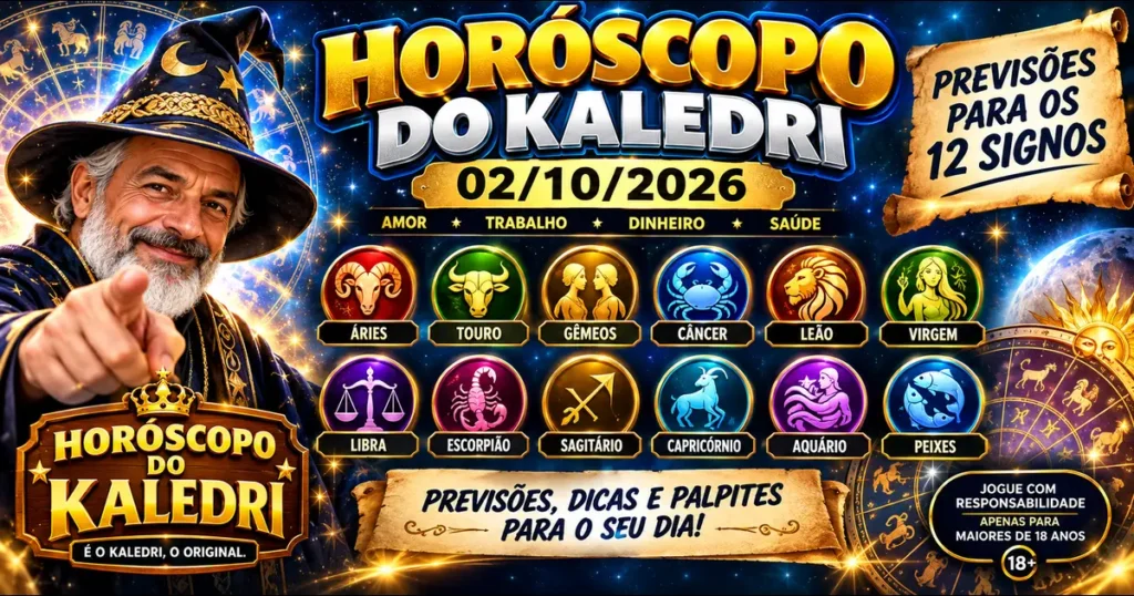 Horóscopo do Kaledri 02/10/2026 – previsões para os 12 signos